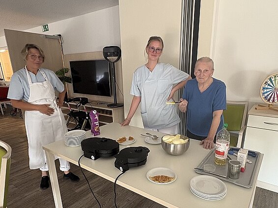 Waffelbacken mit Herz