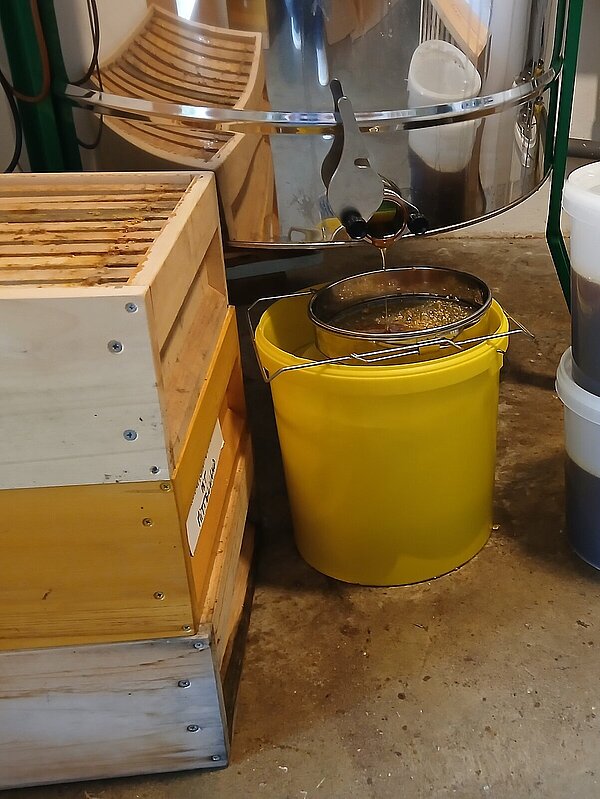 Honigschleider mit Auffangbehälter