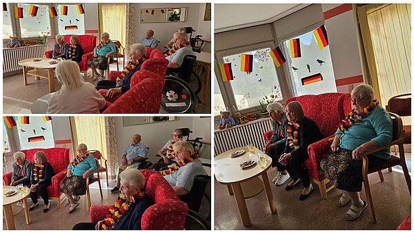Bildcollage von Menschen, die Fußball schauen